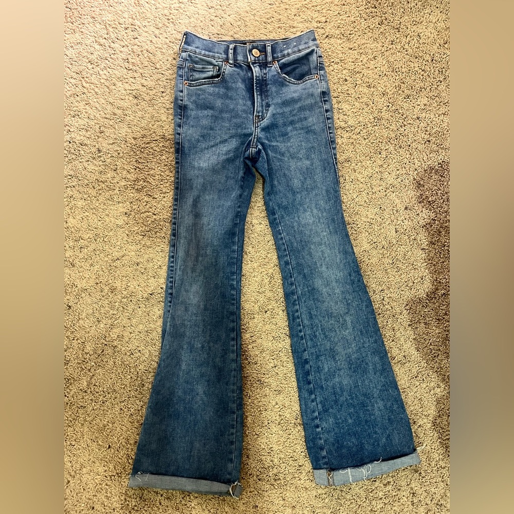 Express Slim Flare High Rise Hyper Stretch